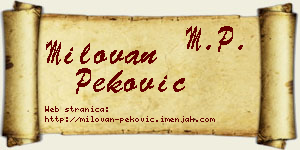 Milovan Peković vizit kartica